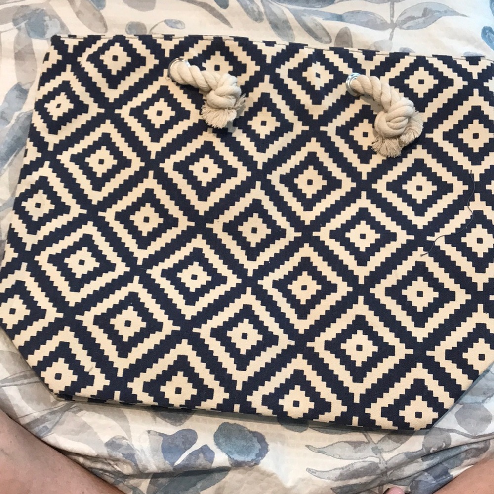 Summer & Rose Navy Diamond Tote Bag